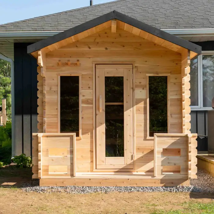 Dundalk CT Georgian 6 Person Outdoor Sauna with Porch CTC88PW