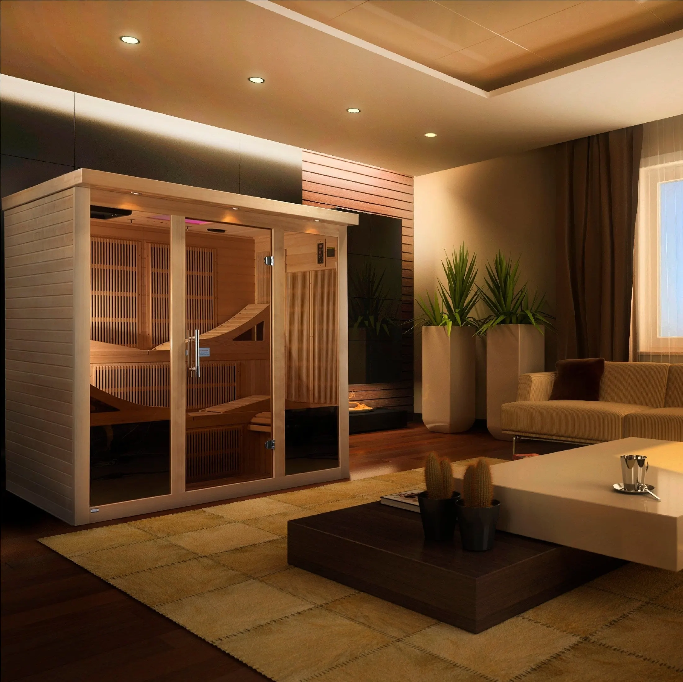 Golden Designs "Monaco" 6-person PureTech™ Near Zero EMF FAR Infrared Sauna
