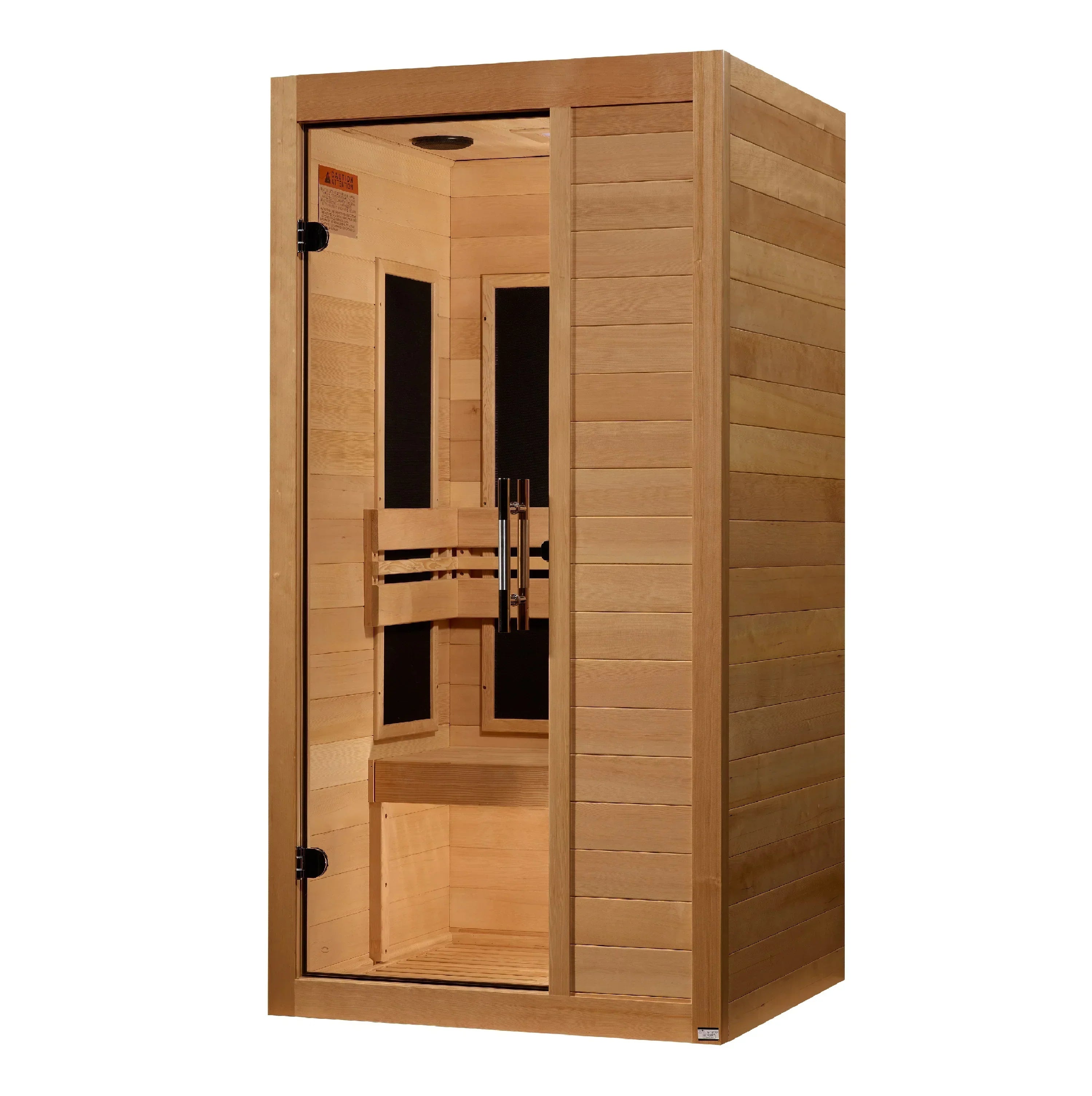 Maxxus 1-Person S-Line Low EMF FAR Infrared Sauna - Canadian Hemlock MX-S106-01