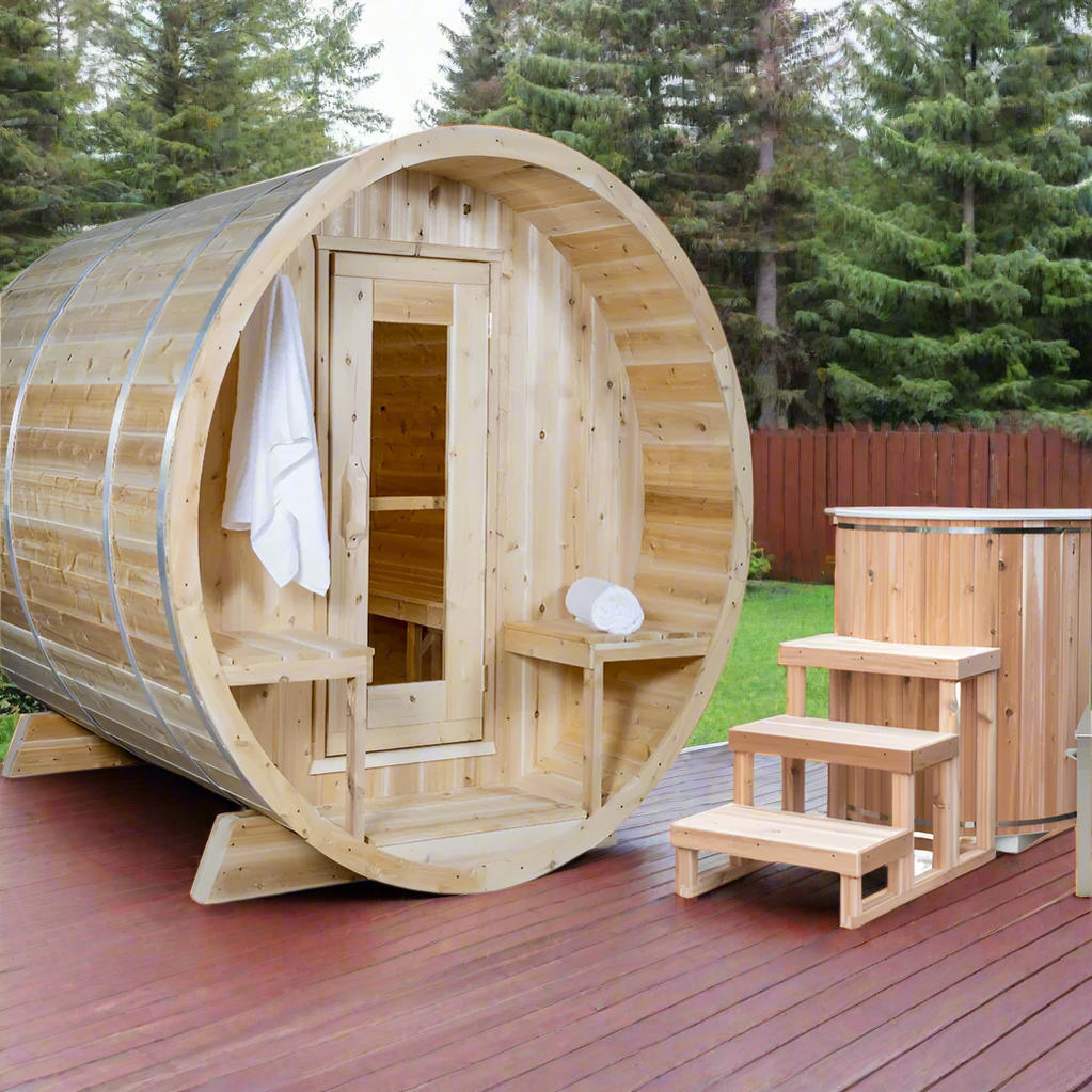 Dundalk CT Serenity 6 Person Barrel Sauna CTC2245W