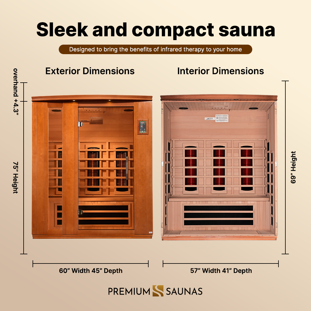 Dynamic "Lugano" 3-Person Full Spectrum  Near Zero EMF FAR Infrared Sauna DYN-6336-03 FS